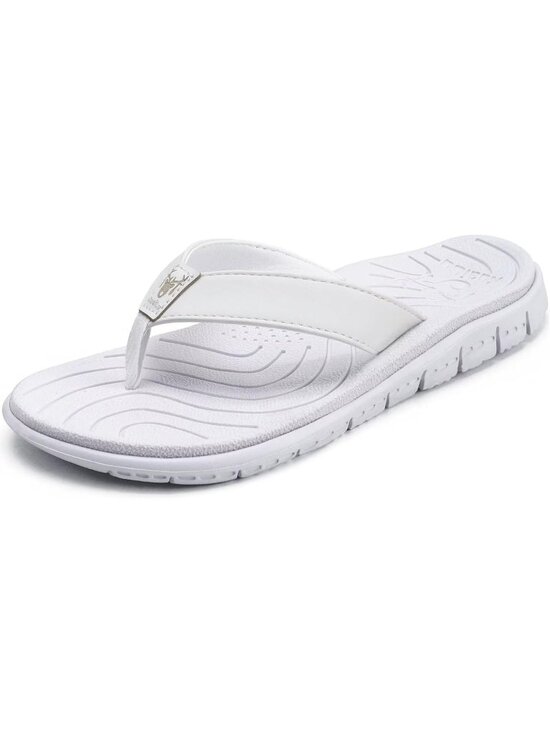 Shoes - Women's White Comfortable Arch Support Yoga Summer Beach Walking Flats Sandals